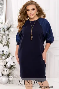 Платье 2483-темно-синий Minova