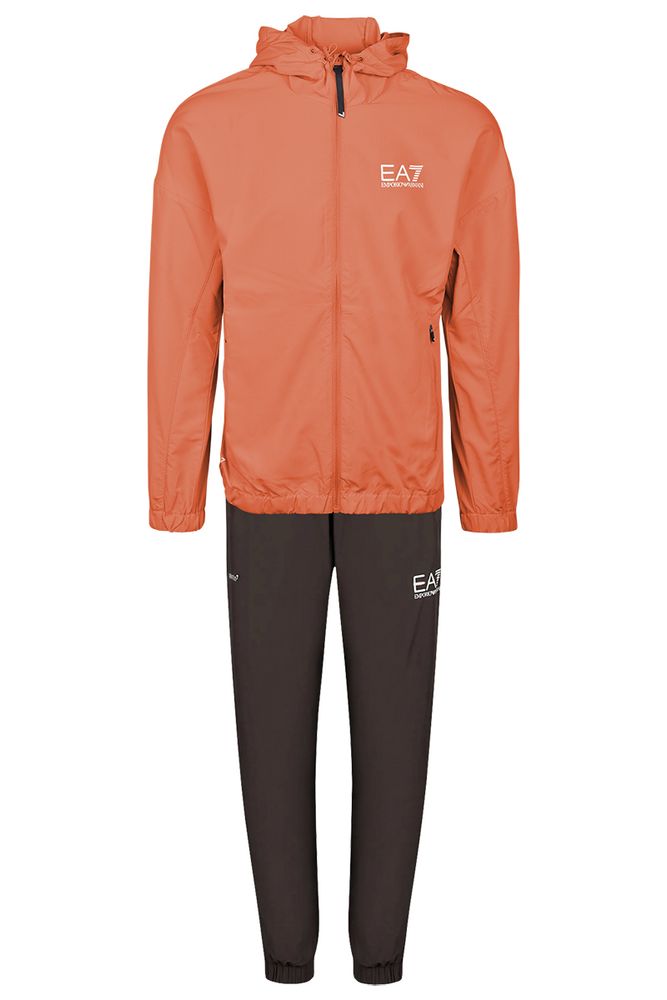 Мужской теннисный костюм EA7 Man Woven Tracksuit - orange/black