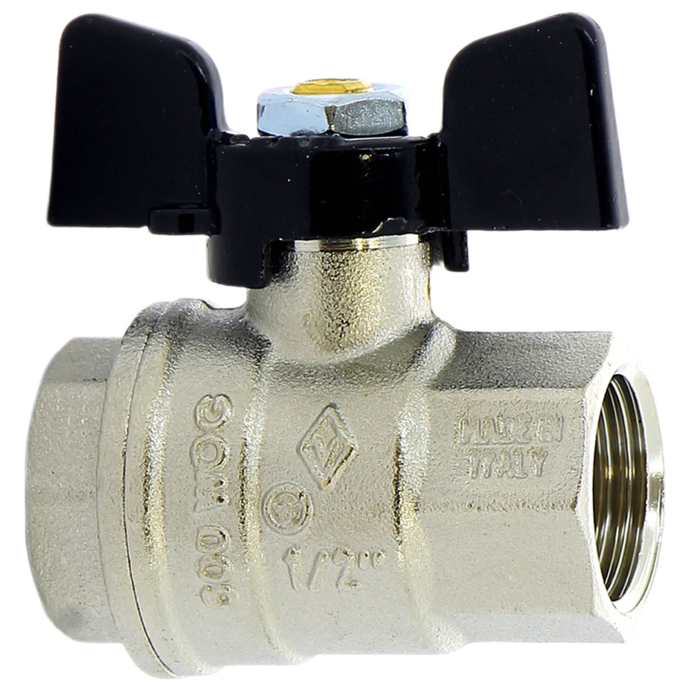 Кран BUGATTI ВВ 1/2" бабочка OREGON серия 302, полный проход