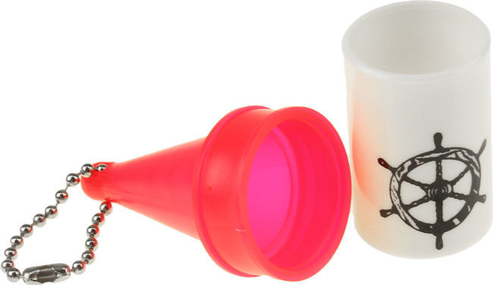 Брелок для ключей пластиковый красно-белый