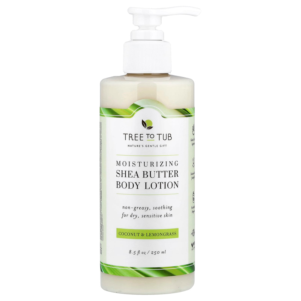 Tree To Tub, увлажняющий лосьон для тела с маслом ши, кокосом и лемонграссом, 250 мл (8,5 жидк. унции)