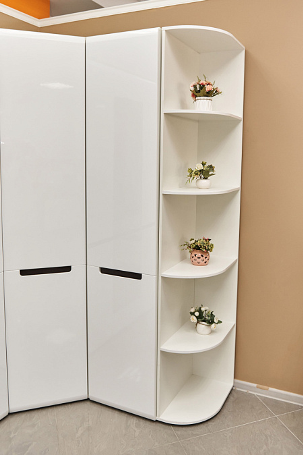 Стеллаж Стокгольм белый/белый глянец 540