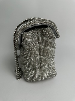 Сумка Saint Laurent Loulou Small crystal shoulder bag