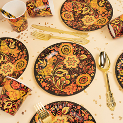 Тарелки (7''/18 см) Хохлома, 6 шт.