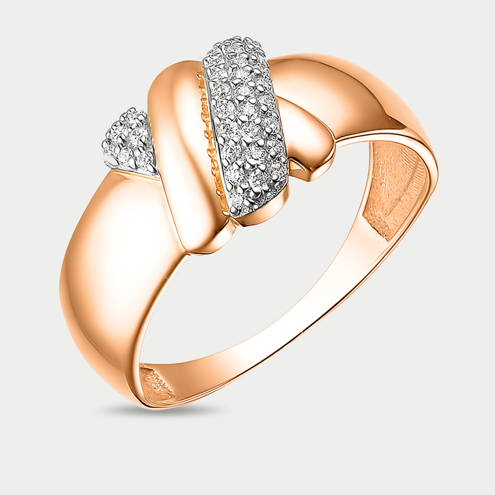 Кольцо для женщин из розового золота 585 пробы с фианитами (арт. 70243800)