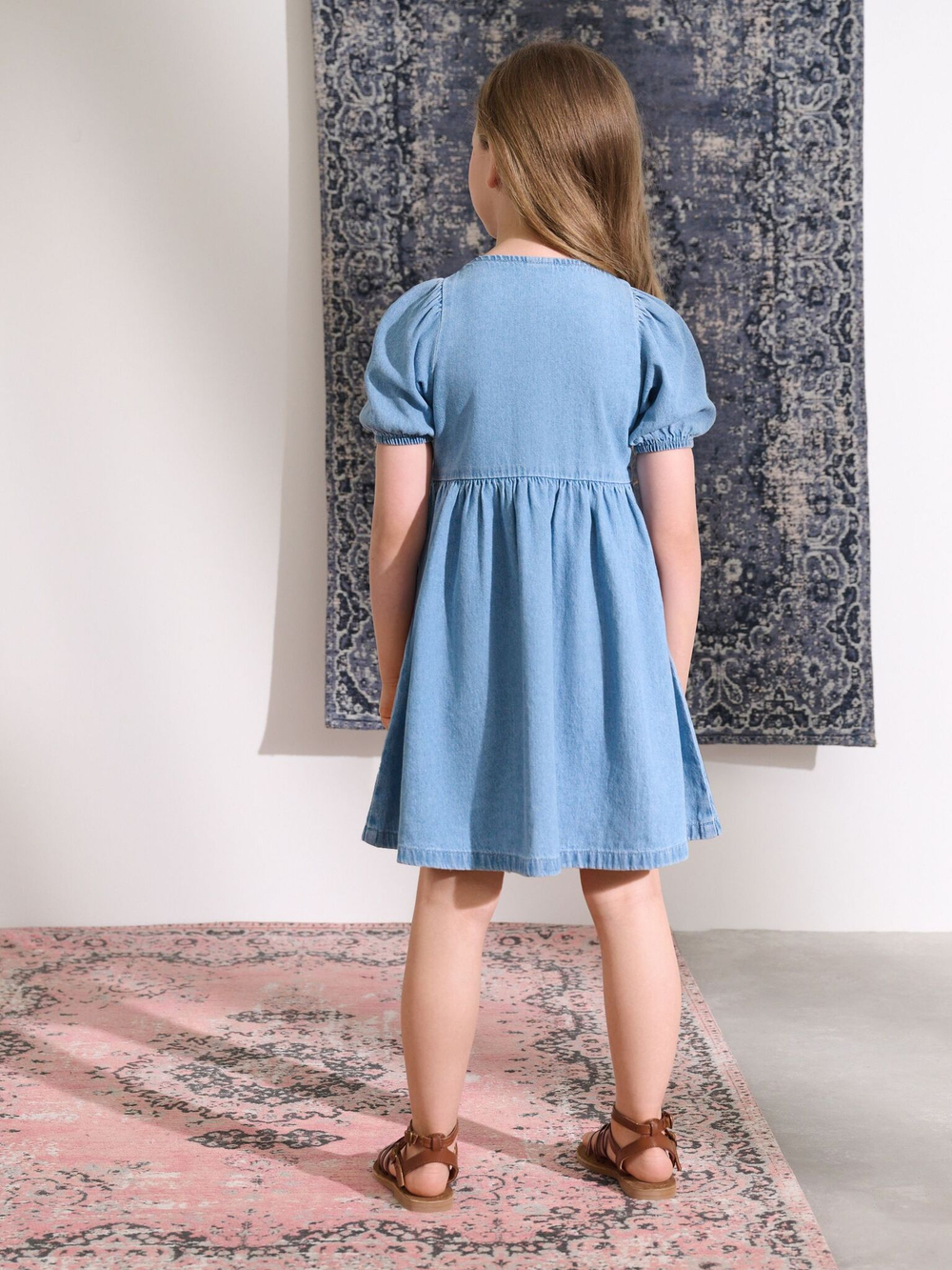 Платье джинсовое для девочки Next E36-499, Синий