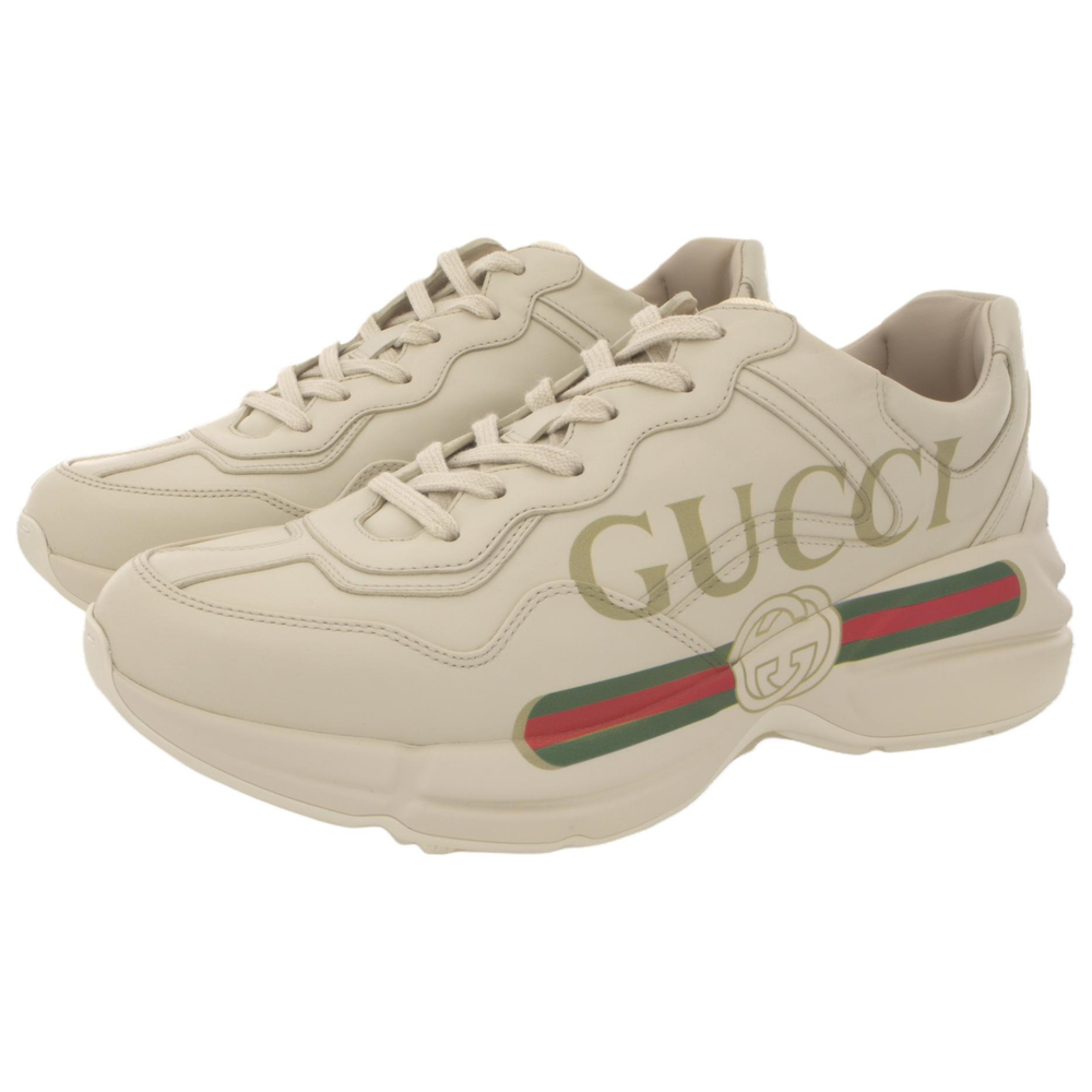 Gucci Rhyton Gucci Logo Leather Sneakers