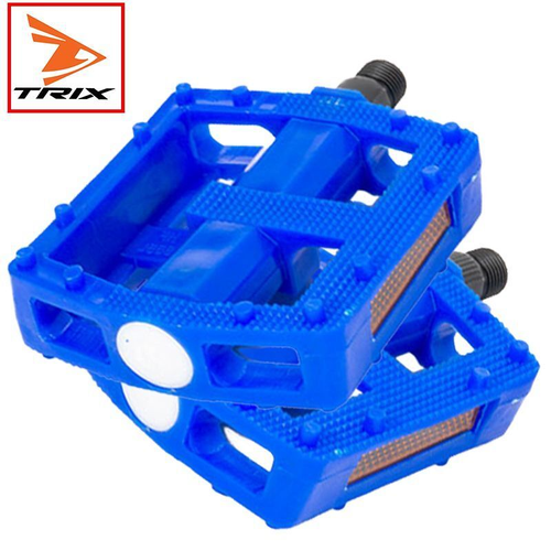 Педали TRIX PLATFORM пластиковые, 115x95мм, резьба 9/16", с шипами, синие (50)