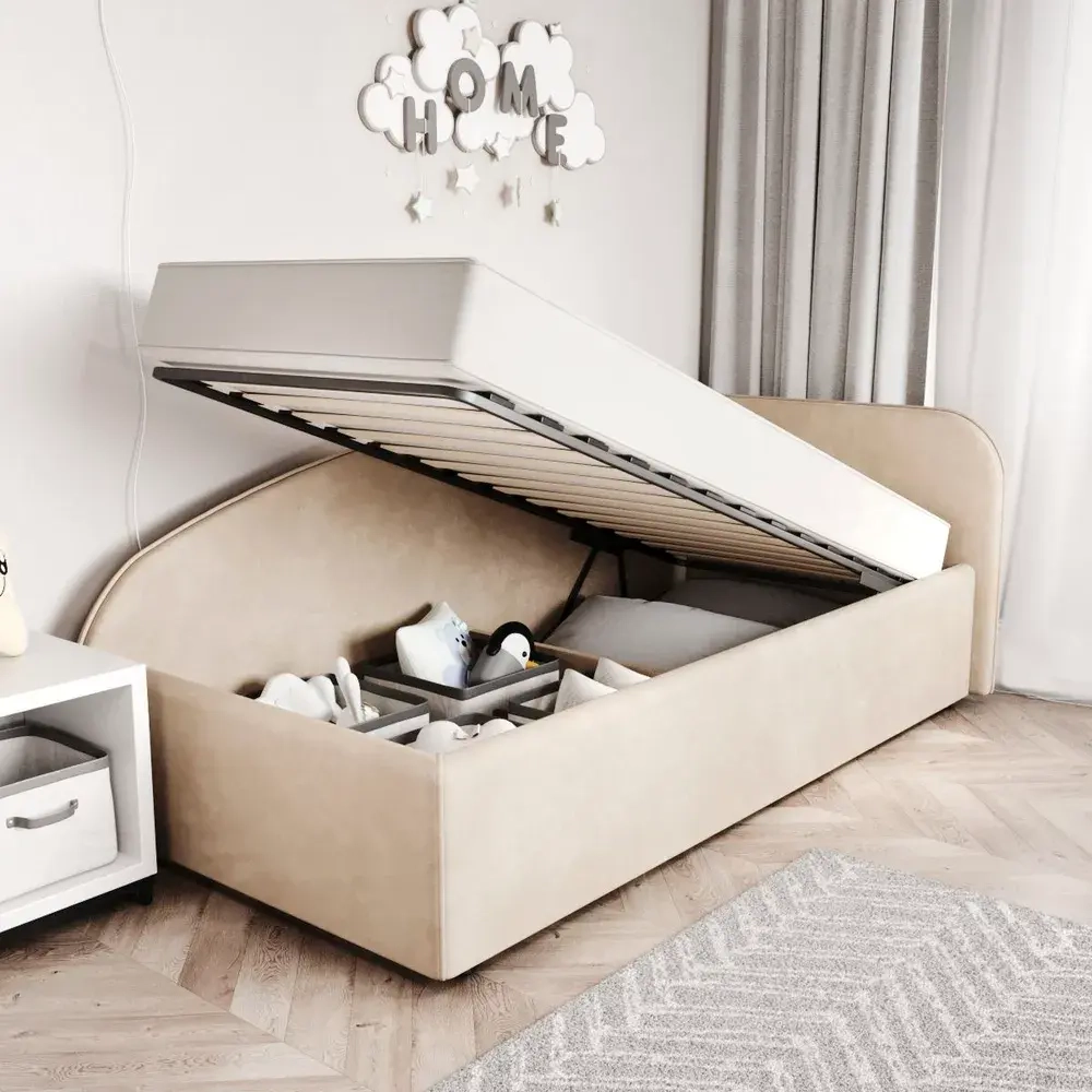 Кровать Элис 90х200 Слоновая кость Правый Угол