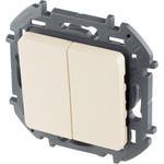 Выключатель 2х-клавишный 10А 250В слоновая кость Inspiria Legrand