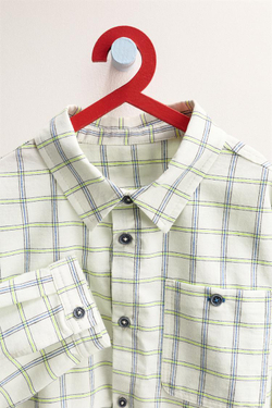 ZARA TIMELESS - РУБАШКА В КЛЕТКУ С КАРМАНОМ, ЭКРЮ