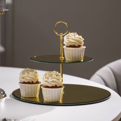 БЛЮДО СЕРВИРОВОЧНОЕ 2-Х ЯРУСНОЕ "GOLDEN MIRROR" 19/30 СМ