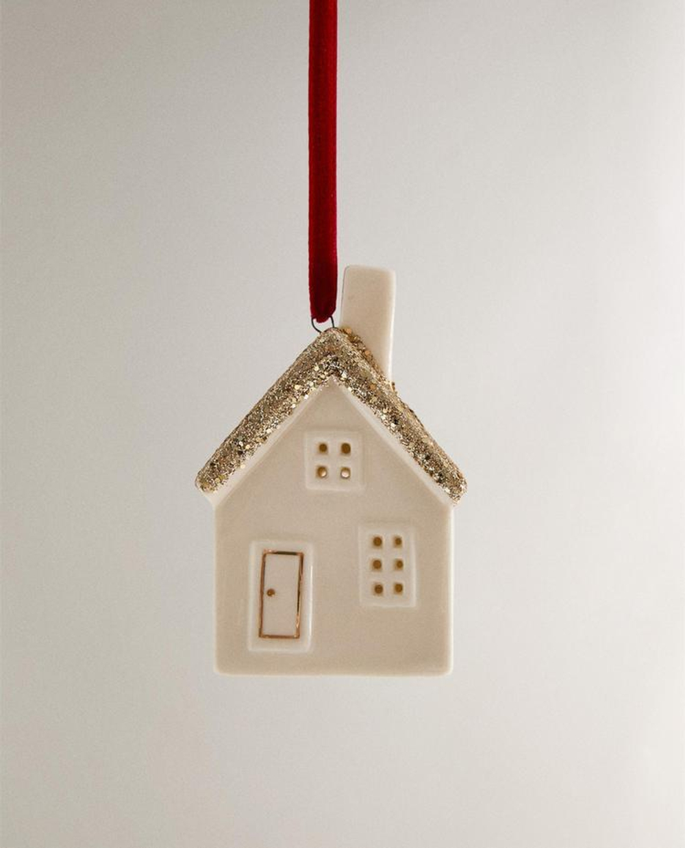 ZARA HOME НОВОГОДНЕЕ ЕЛОЧНОЕ УКРАШЕНИЕ «ДОМИК», БЕЛЫЙ