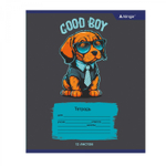 Тетрадь 12л., клетка, Alingar, скрепка, блок офсет, 100% белизна, мелованный картон (стандарт), "Wuf. Dogs"