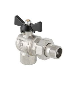 Кран шаровой усиленный Valtec Perfect VT.328.N ВР/НР угловой с полусгоном ручка-бабочка