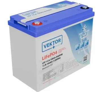 Литиевый аккумулятор VEKTOR BATTERY LFP 12,8-100 MARINE Series Smart BMS 100A (Bluetooth 4.0)