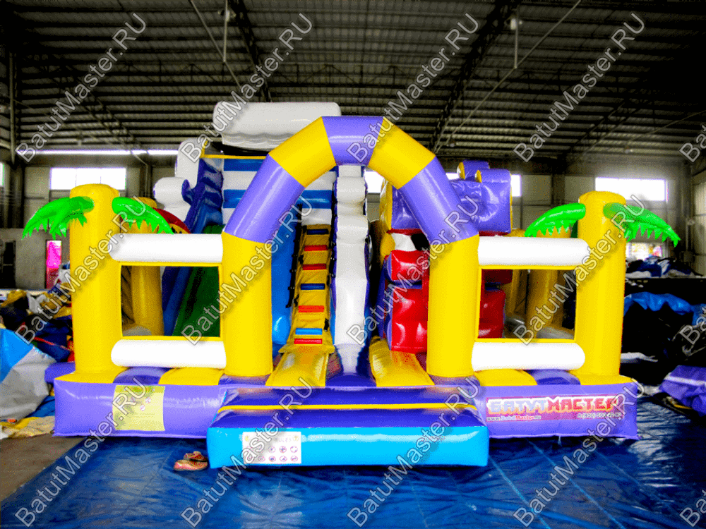 Коммерческий батут "Белый клык" с немеханизированной головой, размер 6*5*4 м