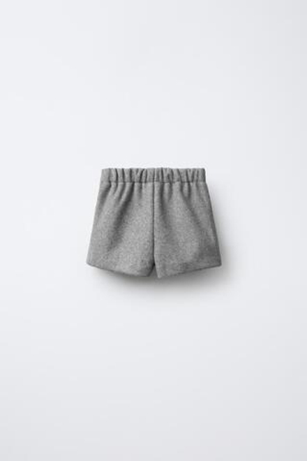 ZARA ЮБКА-ШОРТЫ С ПРЯЖКОЙ, СЕРЫЙ МЕЛАНЖ