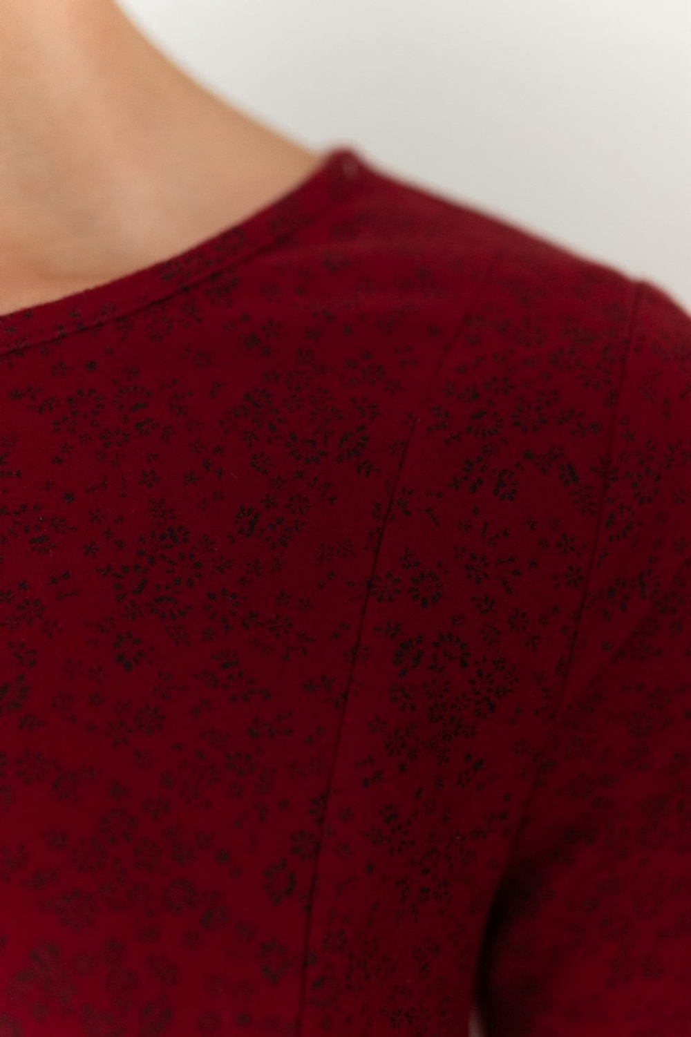 Платье Аврора из фланели для беременных и кормящих, Вишневый с цветами