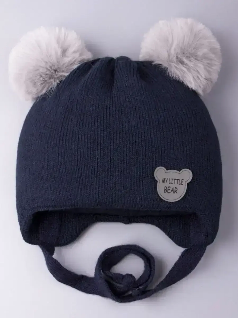 Шапка детская зимняя вязаная с ушками