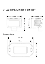 Комплект фар Aurora рабочий белый свет