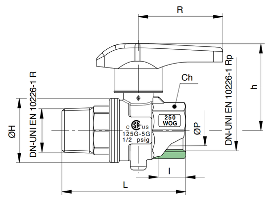 Кран дисковый Rubinetterie Bresciane Eurofly 600301 3/4" ВР/НР
