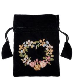 LK-18 Мешочек из вельвета «Цветочное сердце»