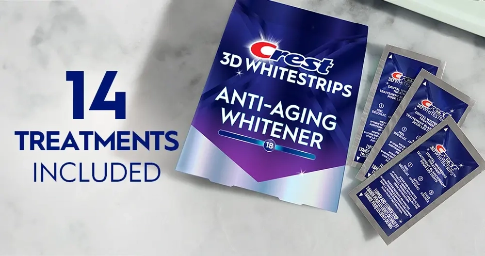 Отбеливающие полоски для зубов Crest 3D Whitestrips Anti-Aging Whitener (Radiant Express)