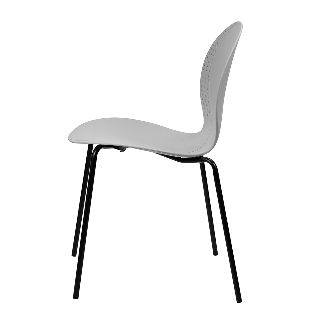 Стул пластик Wave серый с черными ножками