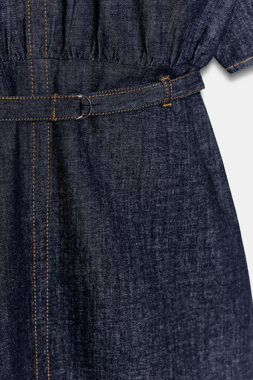 ZARA КОРОТКОЕ ДЖИНСОВОЕ ПЛАТЬЕ Z1975 С РЕМНЕМ, СИНИЙ