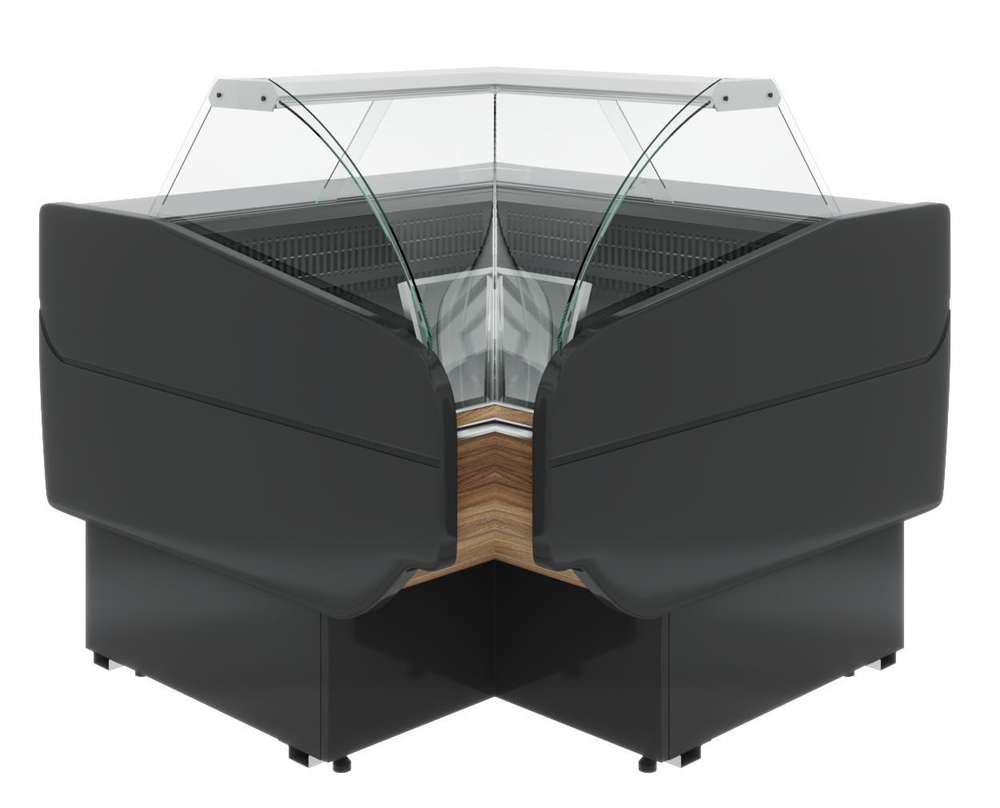 Холодильная витрина Полюс Carboma Atrium G120 VM-6 KombiLux (внутренний угол, динамика)