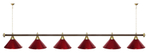 Лампа STARTBILLIARDS 6 пл. (плафоны зеленые,штанга золотая,фурнитура золото)