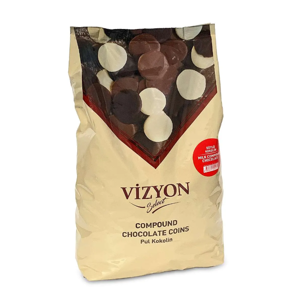 Шоколадные монеты Vizyon Select Milk Compound 36% 2,5 кг