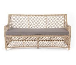 "Латте" диван двухместный из искусственного ротанга, цвет соломенный