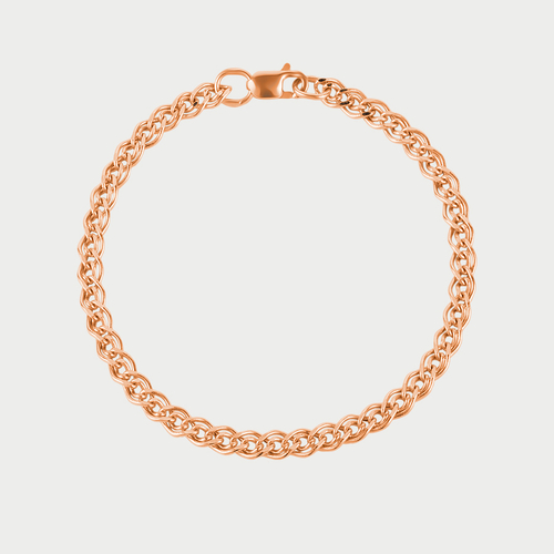 Браслет цепной из красного золота 585 пробы с плетением "Нонна" (арт. НБ 12-200ПГ 0.70)