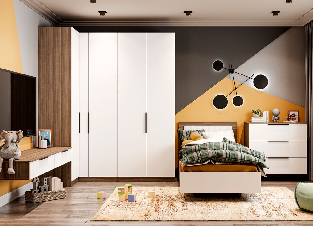 МС Роза Орех Франклин Шкаф 900