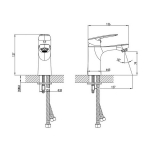 Смеситель для раковины 35к Milardo HORSB00M01 "Horizont" литой ХРОМ