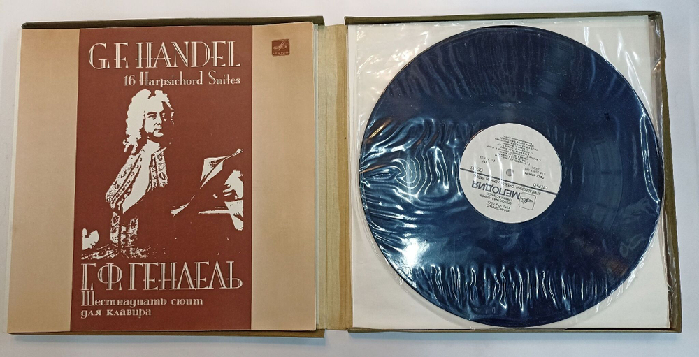 Винтажная виниловая пластинка LP G.F. Hendel Г.Ф. Гендель Sviatoslav Richter Святослав Рихтер, Andrei Gavrilov Андрей Гаврилов 16 Harpsichord Suites 16 Сюит для Клавира 4LP (СССР 1983)