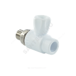 Кран шаровой PP-R белый Дн 25х3/4" НР прямой для радиатора RTP (РосТурПласт) 27861