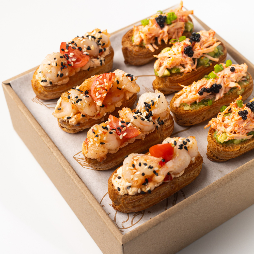 Сет мини-эклеров с креветкой СвитЧили и крабом