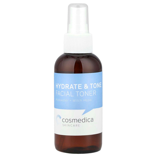 Cosmedica Skincare, Увлажняющий и тонизирующий тоник для лица, розовая вода + гамамелис, 4 унции (120 мл)