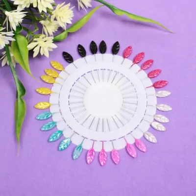 Булавки портновские 30шт «Favorite Hous», глянцевые листики, 5,5см