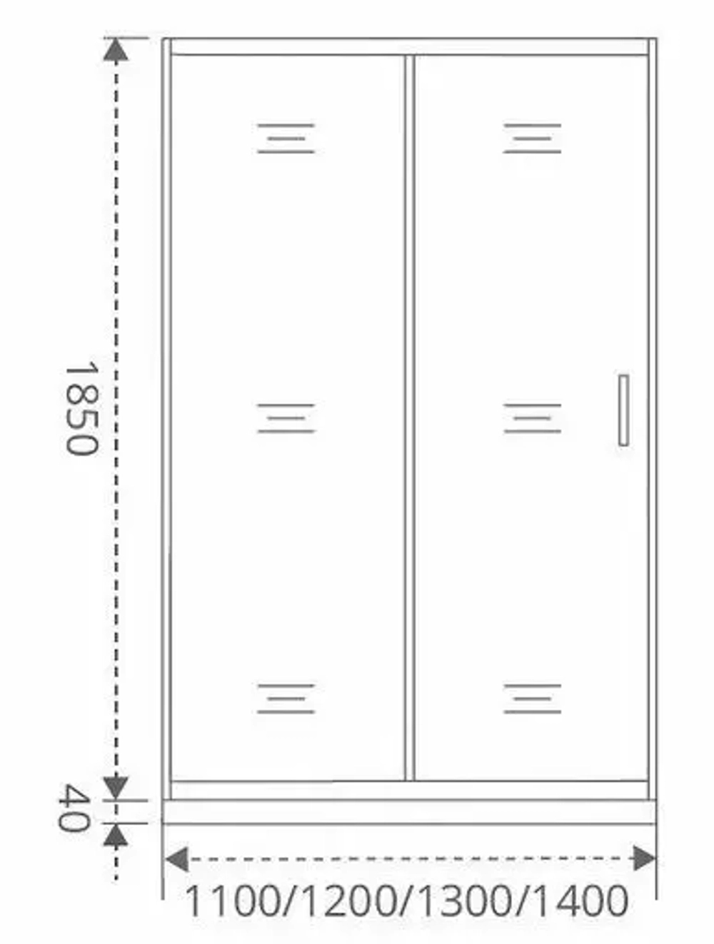 Душевая дверь в нишу Bas Latte WTW-140-G-WE 140*185 без поддона