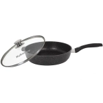 Сковорода 280/65мм со съемной ручкой, со стеклянной крышкой, АП (темный мрамор)