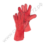 Краги спилковые красные (пр-во Foxweld)