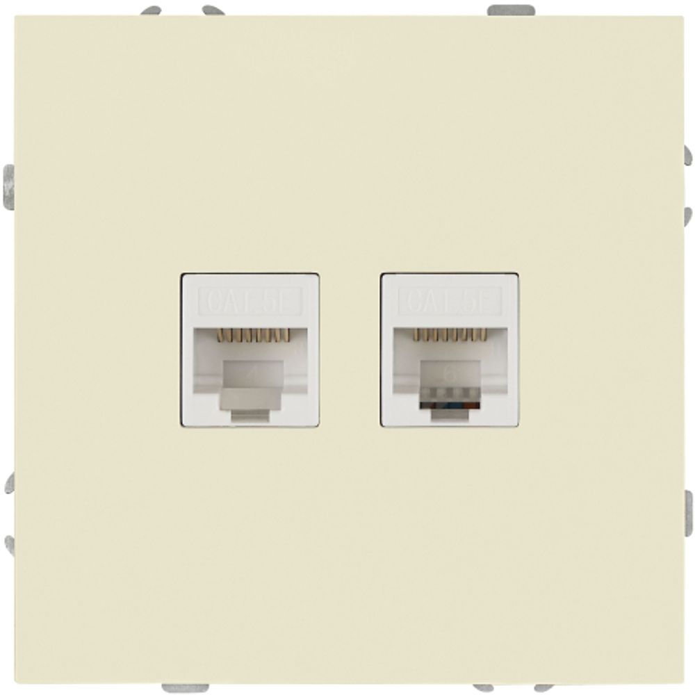 Розетка ЭРА Galaxy 15-3108-02 информационная двойная 2XRJ45 IP20 слоновая кость | Эра Galaxy