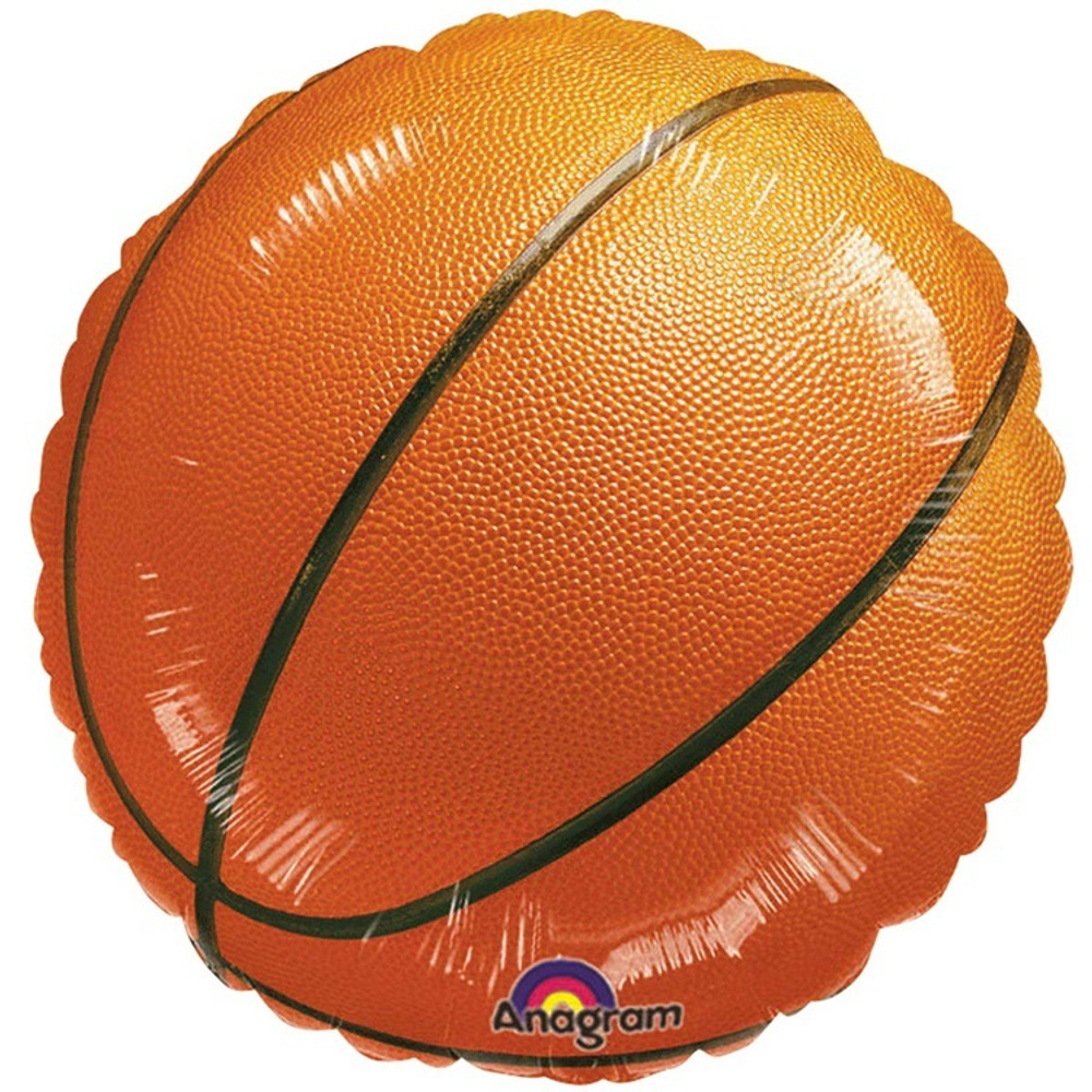 Фольгированная фигура, круг, Баскетбольный мяч S40,18"/46СМ