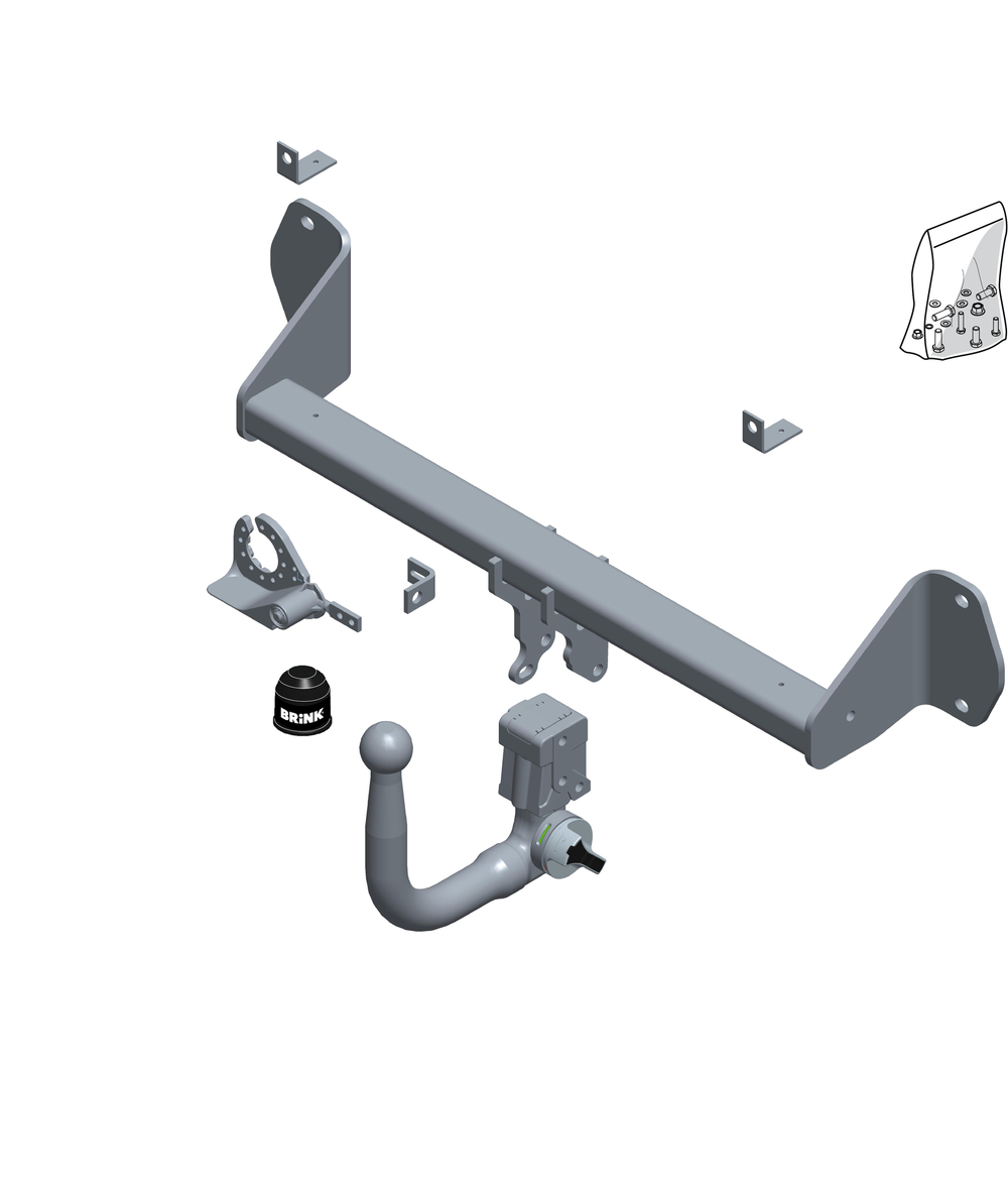Фаркоп Brink (Thule) 590600 Hyundai Santa Fe (DM)2-4WD 12-//Kia Sorento 12-(паспорт и сертификат в комплекте)(без электрики)