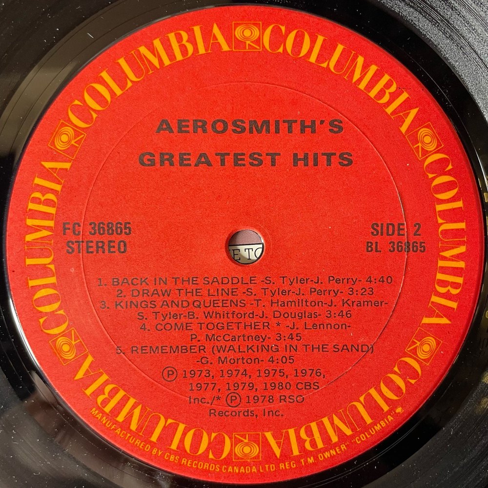 Винтажная виниловая пластинка LP Aerosmith, Aerosmith's Greatest Hits (США 1980) Dream On