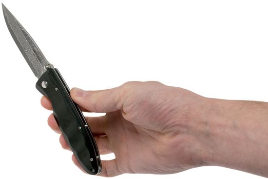 Складной нож Mcusta Classic Wave Damascus, Black Pakkawood Handle MC-0017D c клинком из стали VG-10 San Mai (Laminated Stainlesss Damascus) рукоять дерево